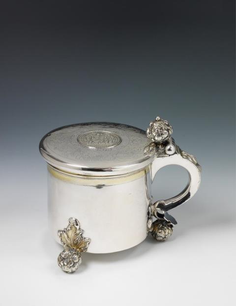 Heinrich Timme the younger - A Latvian silver partially gilt tankard. Marks attributed to Heinrich Timme the Younger, Bauske, 2nd half 17th C.