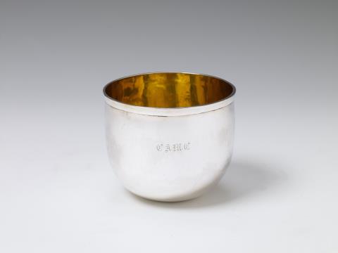 John Fossey - A London silver interior gilt George II beaker. Marks of John Fossey, 1739.