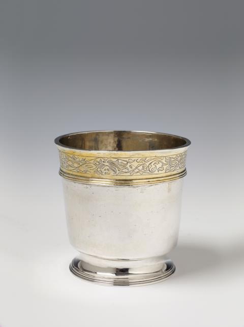 Christoph Dumeisen - A Rapperswil renaissance silver partially gilt beaker. Marks presumably of Christoph Dumeisen, ca. 1600.