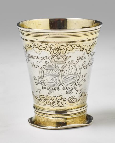Johann Dietrich Bruckmann - A rare Heilbronn partially gilt silver beaker