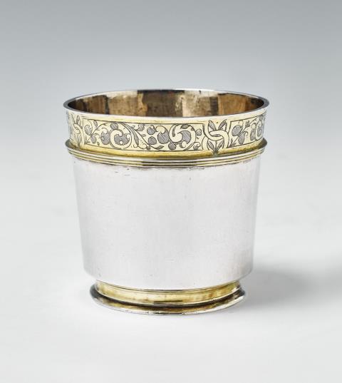  Meister mit Hausmarke und SHG - A Renaissance Cologne partially gilt silver beaker