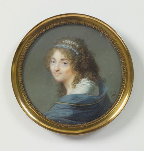 Madame Vitry - A portrait miniature of a young Empire lady.