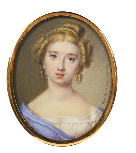 Ferdinand Carl Theodor Baron v. Lütgendorff-Leinburg - A portrait miniature of Princess Katharina Vassilchikov aged 17.