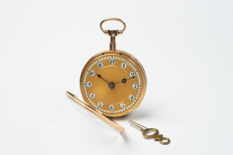  Le Noir - An 18k gold Louis XVI openface pocketwatch with verge escapement and repetition