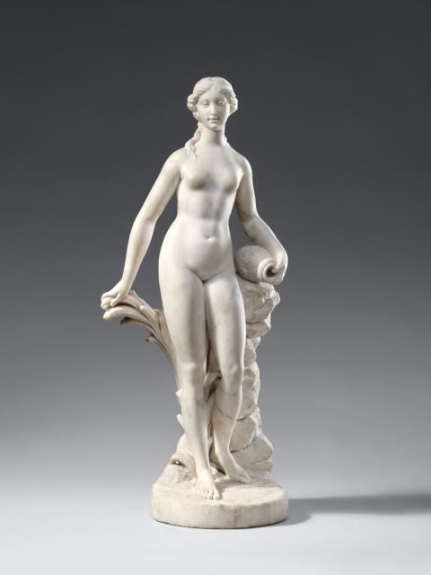 Jacques-Edme Dumont - A marble figure of Venus at her toilette by Jacques-Edme Dumont