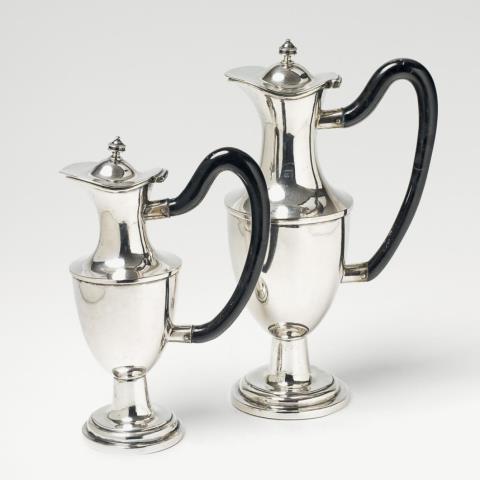 Johann Andreas Dressel - A pair of Augsburg parcel gilt silver decanters. Marks of Johann Andreas Dressel, 1793 - 95.