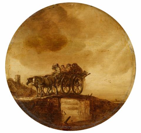 Maerten Fransz. van der Hulst - Horse and Cart Crossing a Wooden Bridge