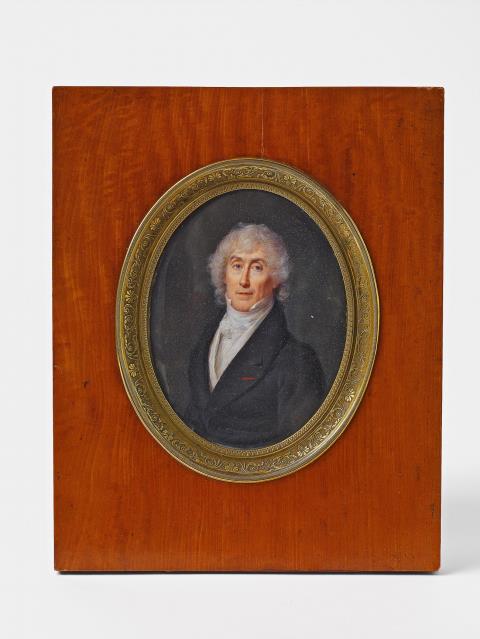 Nicolas Jacques - A portrait miniature of the English Admiral Clockett by Nicolas Jacques