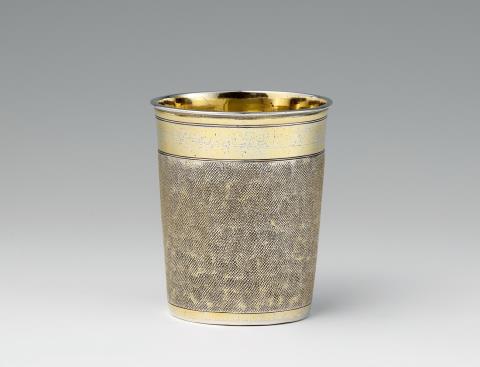 Johann Sigmund Abrell - An Augsburg silver gilt snakeskin beaker