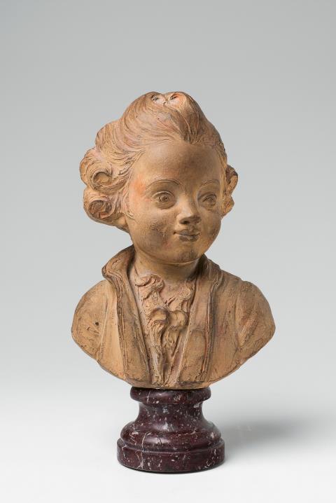 Jean Baptiste III Lemoyne - A terracotta bust of a young gentleman