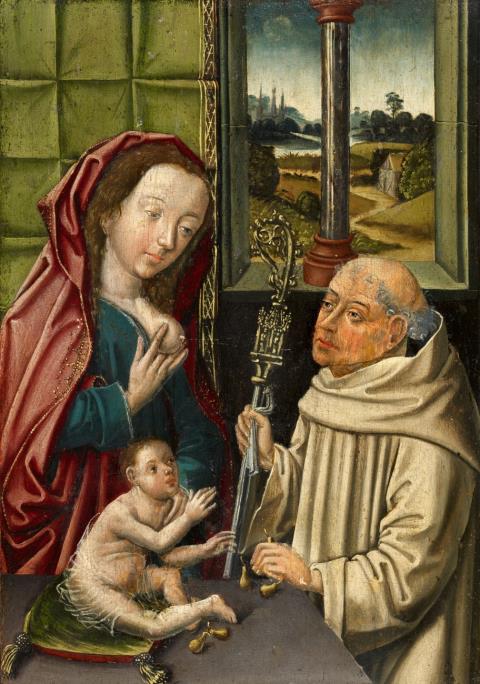  Master of the Life of the Virgin - Madonna with Child and St. Bernard of Clairvaux