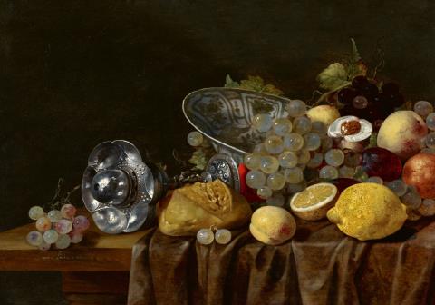 Christiaan Luycks - Still Life with a Silver Chalice, Wanli Bowl, and Fruit