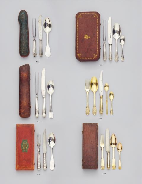 Jakob Kaiblinger - A Salzburg silver travel cutlery set in a case