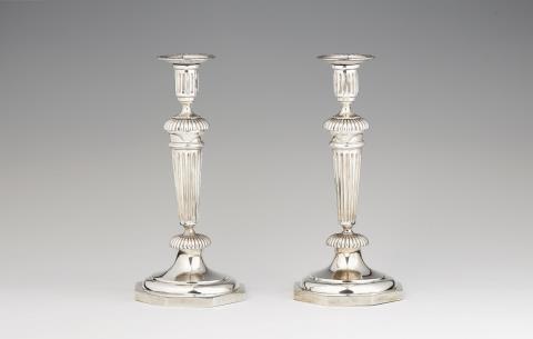 Jakob Johann II Öhrmann - A pair of Reval silver candlesticks