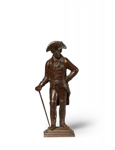 August Karl Eduard Kiss - A cast iron statuette of King Friedrich II of Prussia