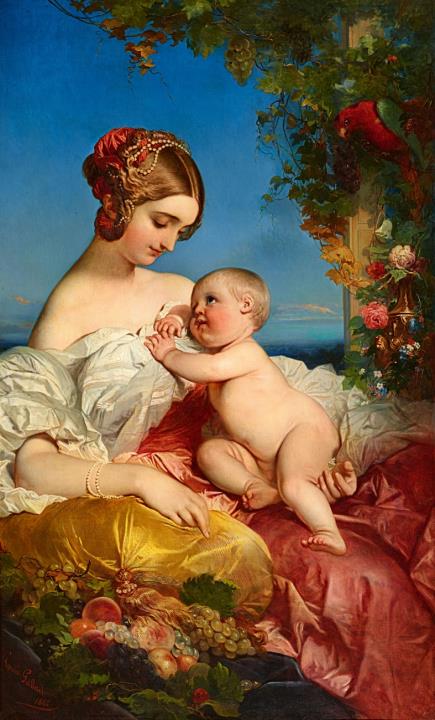 Louis Gallait - Junge Mutter mit ihrem Kind