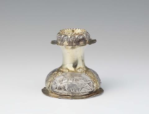 Heinrich Gottfried Anton Hammon - A Nuremberg Baroque parcel gilt silver salt