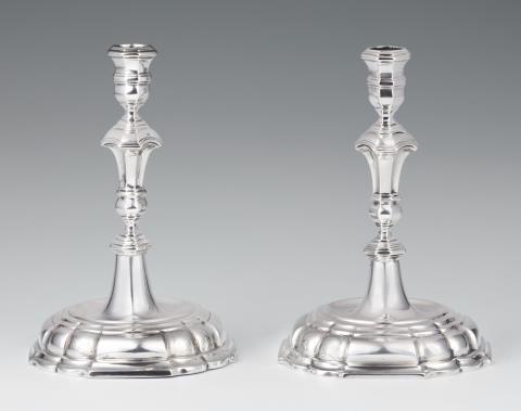 Heinrich Daniel Weigel - A pair of Lower Saxon silver candlesticks
