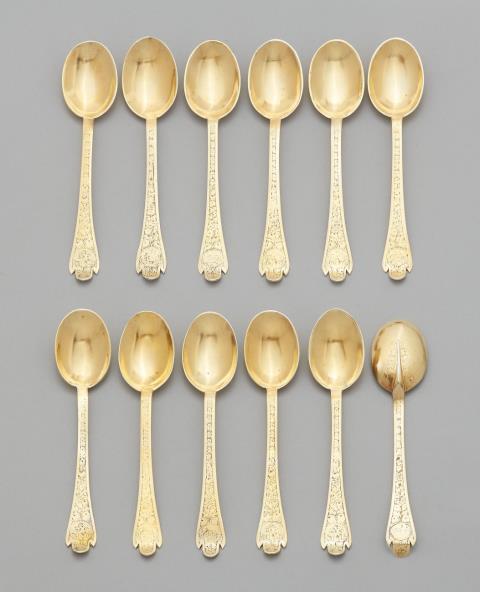 Johann Martin Schmidt - 12 Baroque silver spoons