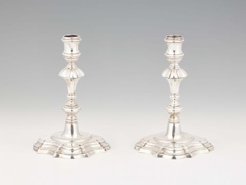 Christian von Hausen - A pair of Gdansk silver candlesticks