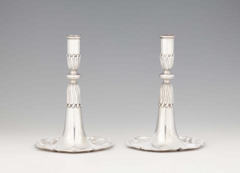 Pierre de Molière - A pair of Lausanne silver candlesticks