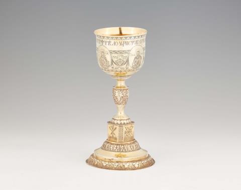 Wasilij Iwanow Popow - A Moscow silver gilt communion chalice