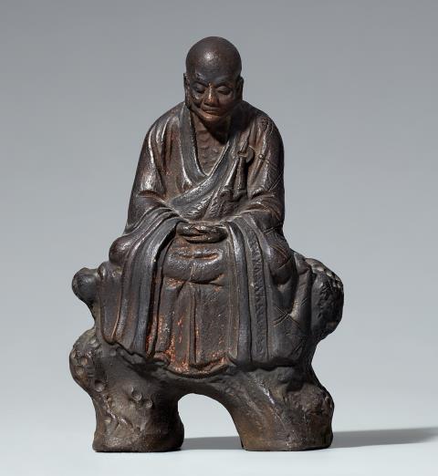 Weiyan Chen - A Shiwan pottery figure of Huineng. Late Qing dynasty/early Republic Period