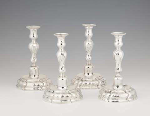 Zacharias Rülow - A set of four Hamburg silver candlesticks