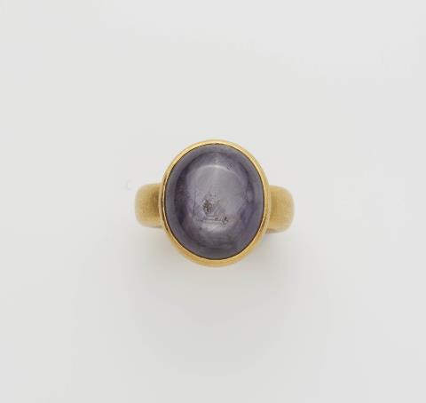 Susanna Dünne - A German forged 20k gold and star ruby cabochon ring.