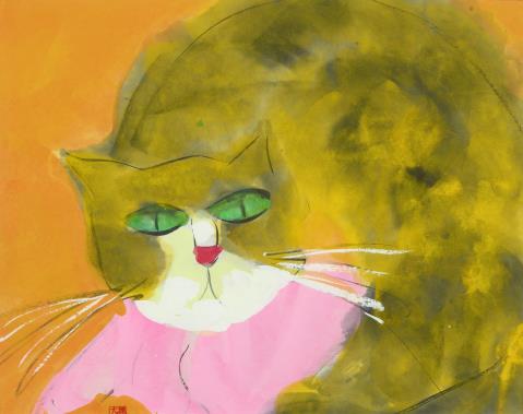 Walasse Ting - Untitled (Cat).