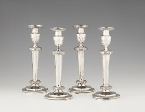 Heinrich Riesing - A set of four Würzburg silver candlesticks