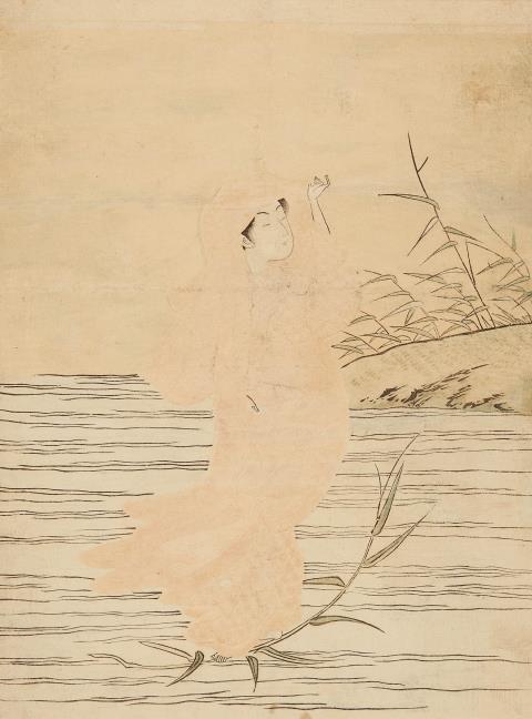 Harunobu Suzuki - Eine Kurtisane als Daruma verkleidet