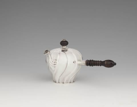 Johann Adolph Borns - A miniature Bautzen silver teapot