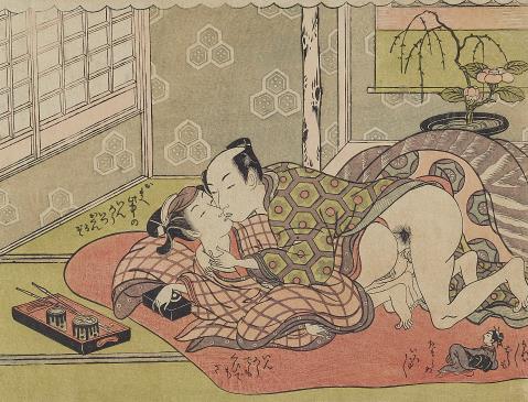 Suzuki Harunobu - An onnagata and his lover
