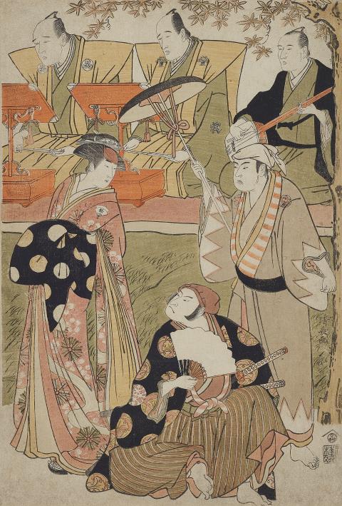 Kiyonaga Torii - Ōban aus einer Serie von 31 oder mehr degatari-Darstellungen
