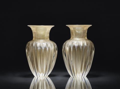 Archimede Seguso - Paar gerippte Vasen
Archimede Seguso, Murano, 1970/1980er Jahre.