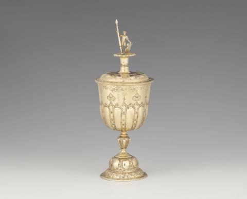 Hans Weinold - A small Renaissance silver gilt goblet and cover