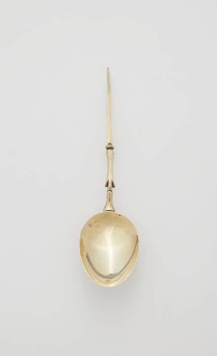 Johann Martin Schmidt - An Augsburg silver gilt spoon with a toothpick