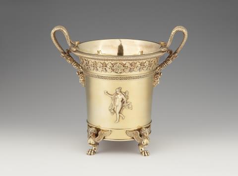 Maison Odiot - An Empire style silver gilt wine cooler
