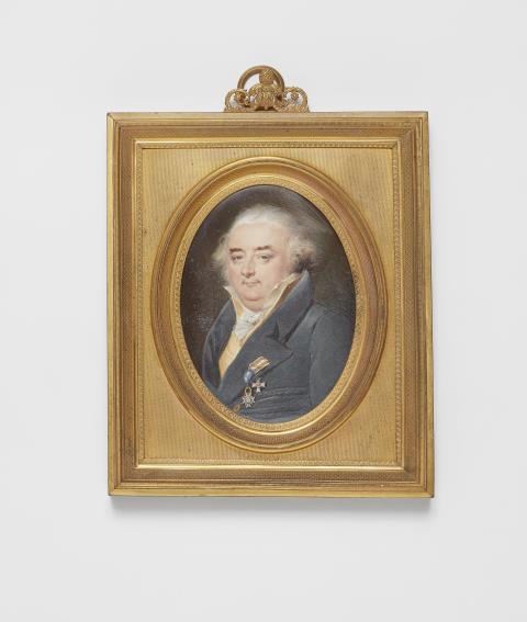 Jean Urbain Guérin - A French portrait miniature of a gentleman decorated with medals
