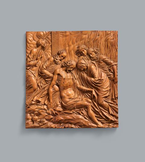Christoph Daniel Schenck - A carved fruitwood relief of the Lamentation of Christ, circle of Christoph Daniel Schenck