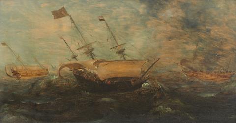 Andries van Eertvelt - Two marine paintings