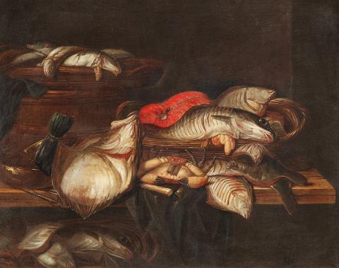 Abraham van Beyeren - Large still life of fish