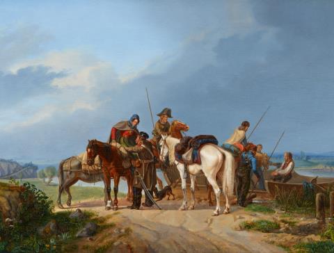 Heinrich Ambros Eckert - Resting Soldiers and Riders