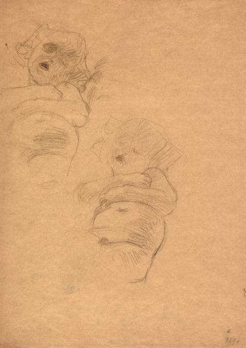 Gustav Klimt - Zwei Studien eines schlafenden Kindes