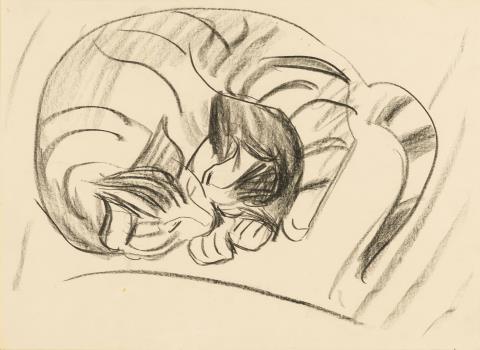 Ernst Ludwig Kirchner - Zwei schlafende Katzen