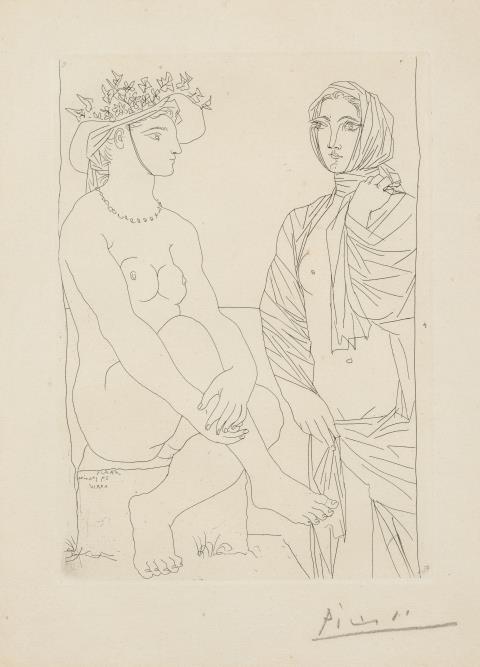 Pablo Picasso - Femme assise au chapeau et femme debout drapée