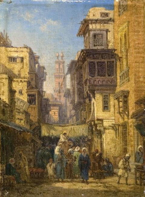 Bernhard Fiedler - A BUSY STREET IN CAIRO